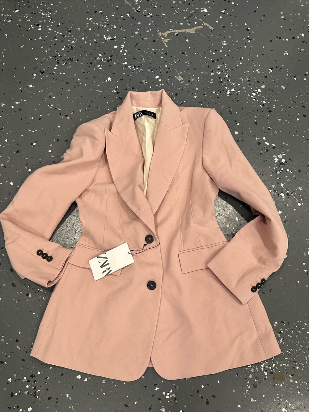 ZARA Dusty Pink Tailored Single-Breasted Blazer